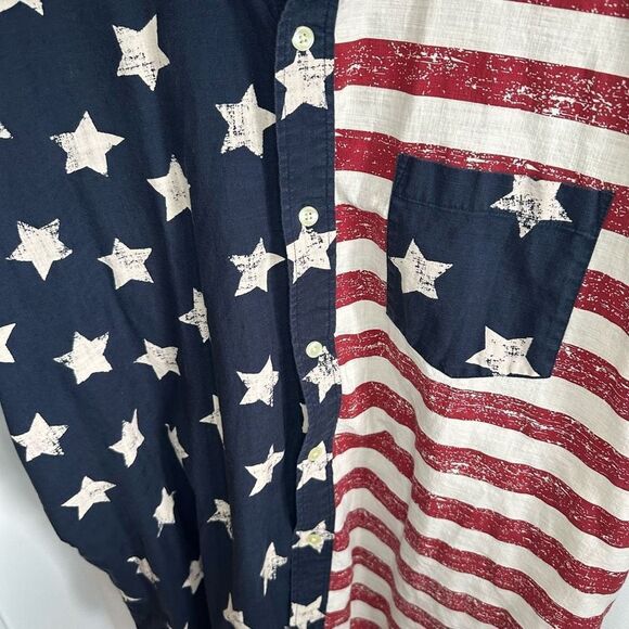 RedHead Brand Co. - American Flag Design Short Sleeve Button up - Picture 5 of 8